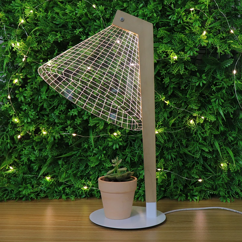 Современный дизайн 3D Led настольный ночник боковые настольные наборы ламп Декор Светодиодная настольная лампа с USB