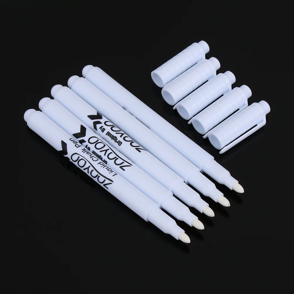 1/5pcs penna a gesso liquido bianco finestre in vetro lavagna lavagna nera  pennarello cancellabile strumenti di disegno di scrittura ambientale