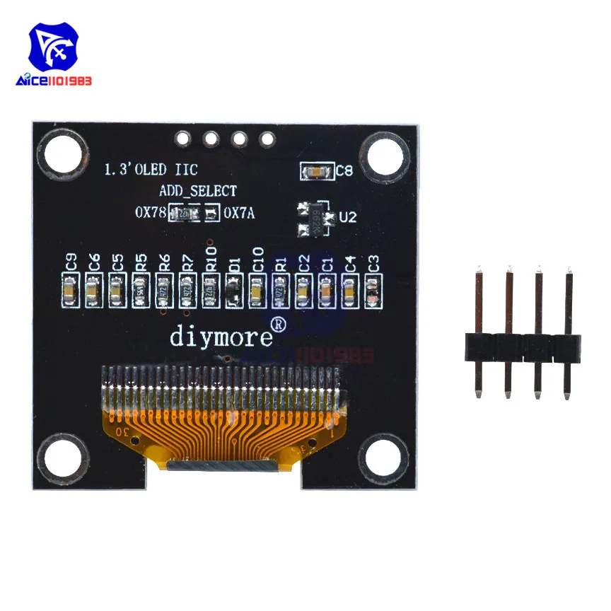 Модуль ЖК дисплея diymore 1 3 дюймов белый/синий 128*64 OLED 4PIN IIC I2C Serial 128x64 SSH1106 для Arduino|screen