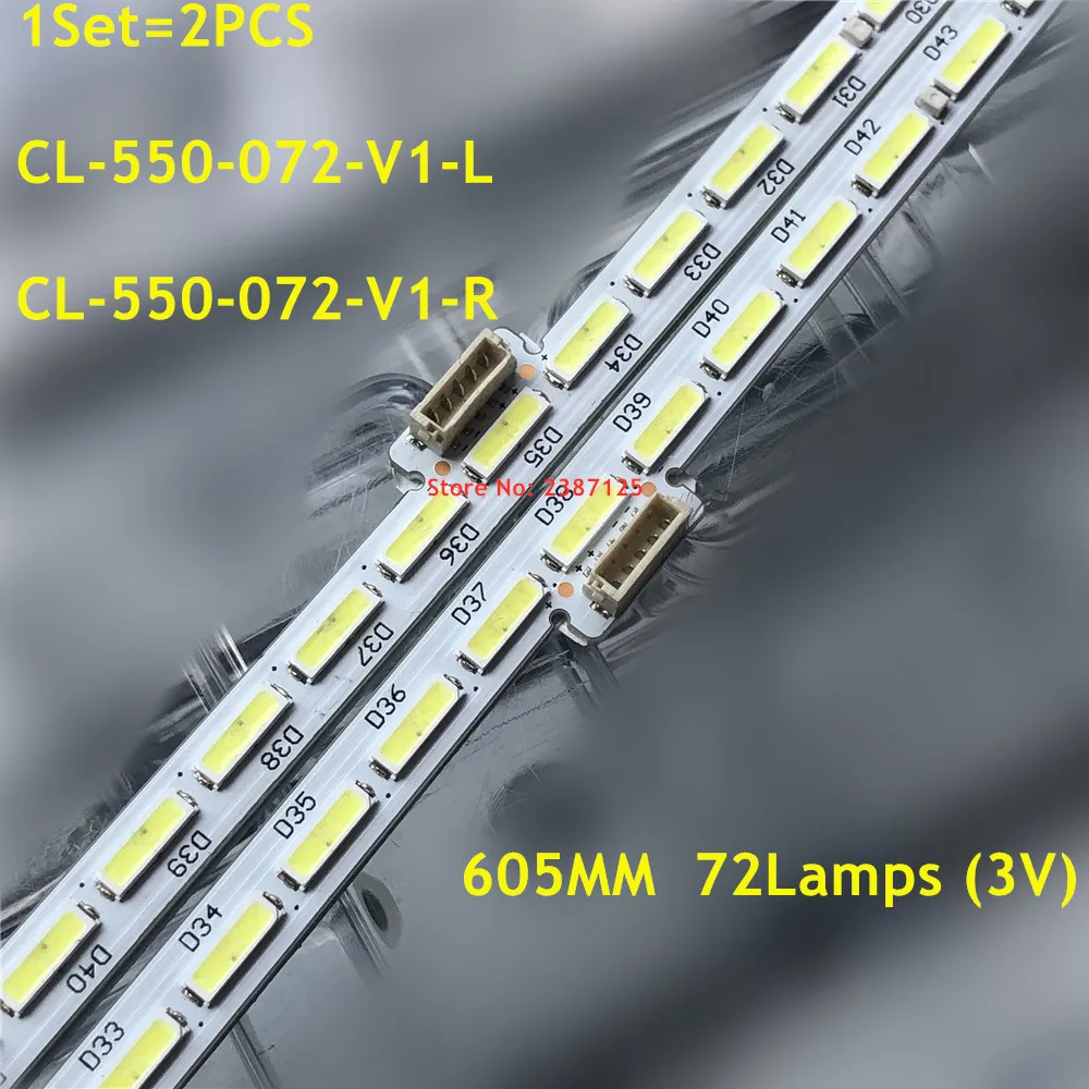 605 мм светодиодный Подсветка полосы 72 Вт/лампа для Philip 55 &quotТВ CL-550-072-V1-L CL-550-072-V1-R