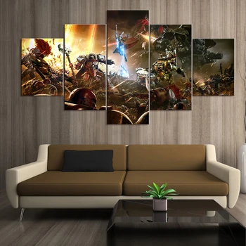 

Home Decor Modular Canvas Picture 5 Piece Warhammer 40,000: Dawn Of War III GAME Painting Poster Wall For Home Canvas Painting