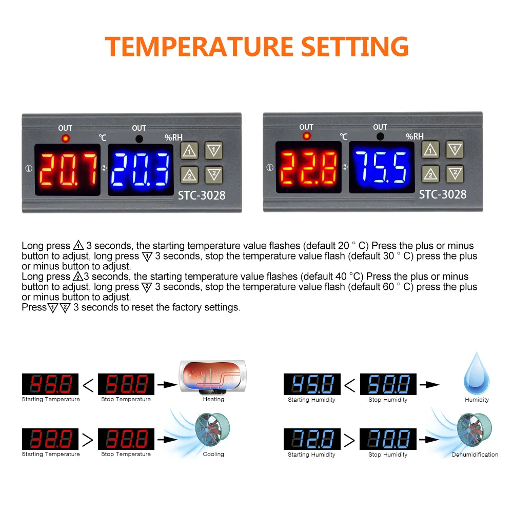 Higrómetro, Incubadora, Desumidificador, Termostato, Humidistat DC, 110V, 220V, 12V, 24V