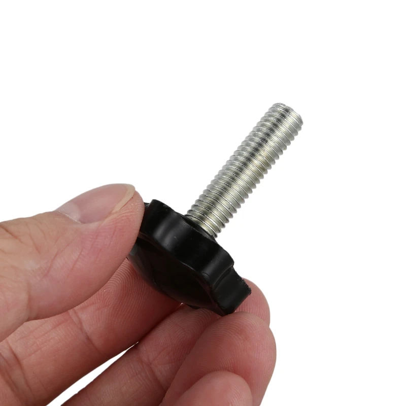 8 Pcs Black Spare Part M8 x 30mm Male Threaded Knurled Grip Star Knob
