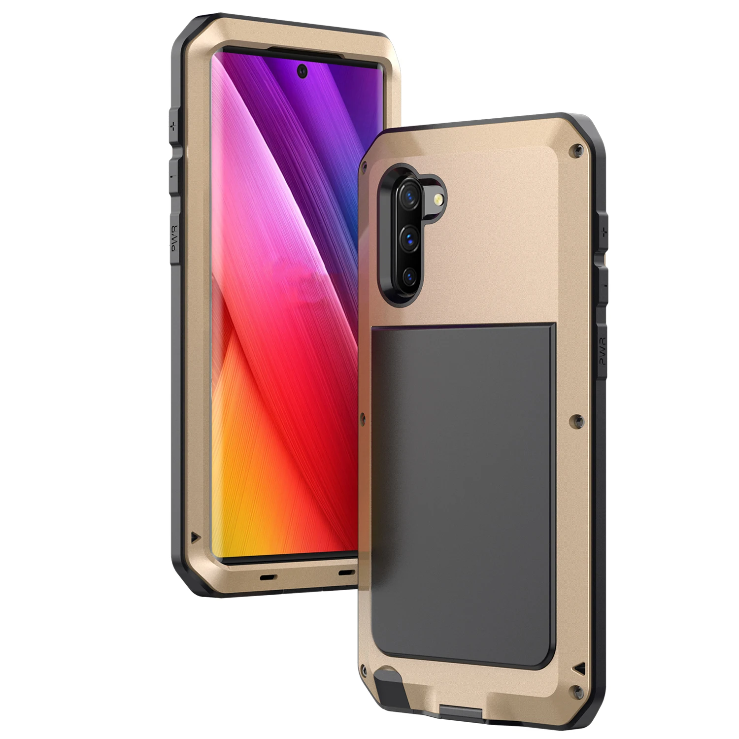 Gold Для samsung Galaxy S8 S9 S10 Note 10 Plus сверхпрочный защитный чехол, металлический противоударный чехол для samsung Note 8 9 Funda - Цвет: Gold