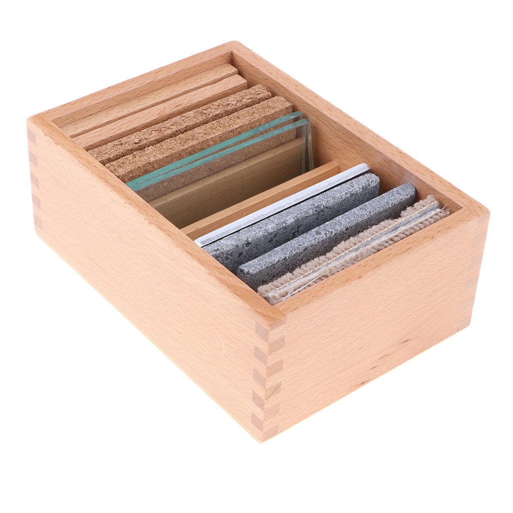 Baby Toy Early Childhood Education Toys Montessori Sensorial Materials Teaching Aids -Thermic Tablets (4 Pair) with a Wooden Box