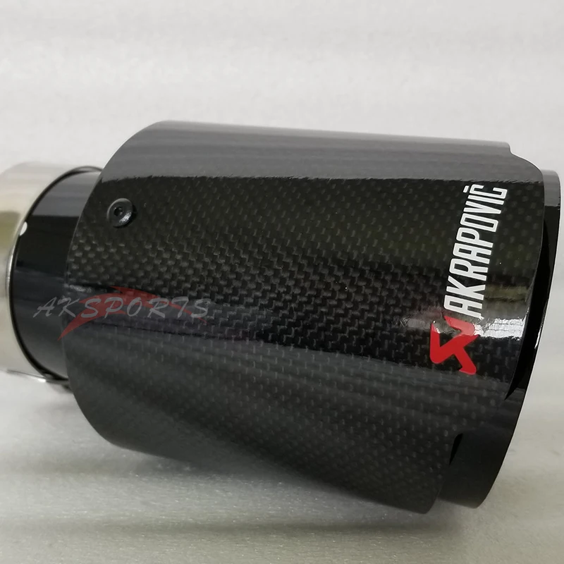 Akrapovic автомобильные выхлопные трубы глянцевый карбоновый глушитель наконечник хвостового конца из нержавеющей стали прямой фланец черный для Bmw F30