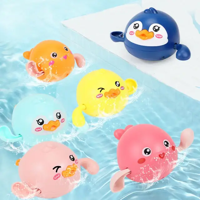 Beach Bath Toys Classic Baby Children Water Toys Cute Cartoon Lovely Delicate Craft Baby Duck Bathing Toy for Gift 2