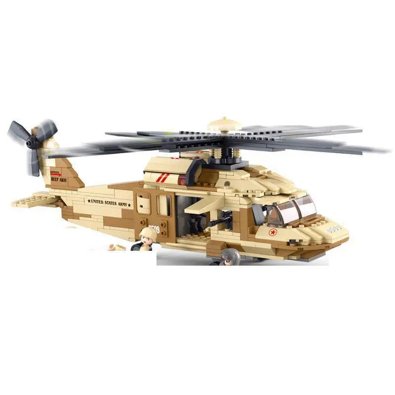 

New 439 pcs / set kit military plane building blocks military army helicopter compatible diy airplanes