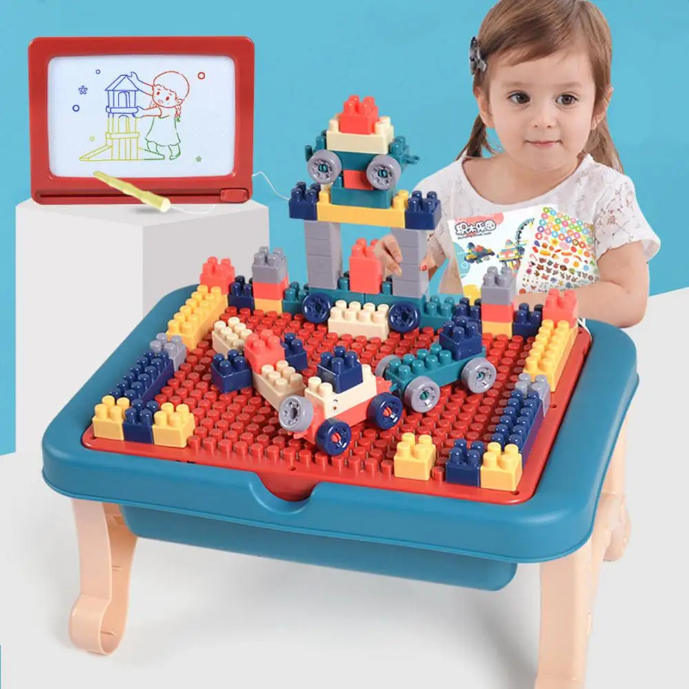 

103pcs Blocks Desk Creative Magnetic Drawing Board Table Foldable Educational Toy For Kids Gifts