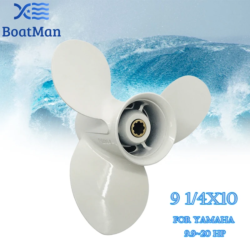 Boatman®Elica Per Motore Fuoribordo Yamaha 9.9-20Hp 9 1/4X10 Alluminio 8 Denti Scanalato 63V-45952-10-El Parte Motore