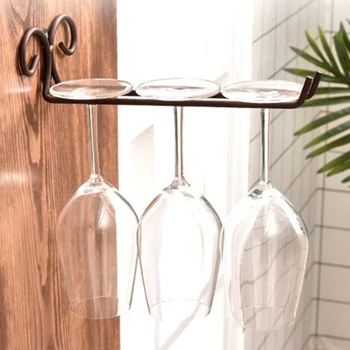 

Retro style Wine Glass Rack Stainless Steel Bronze Wall Mounted Cup Holder