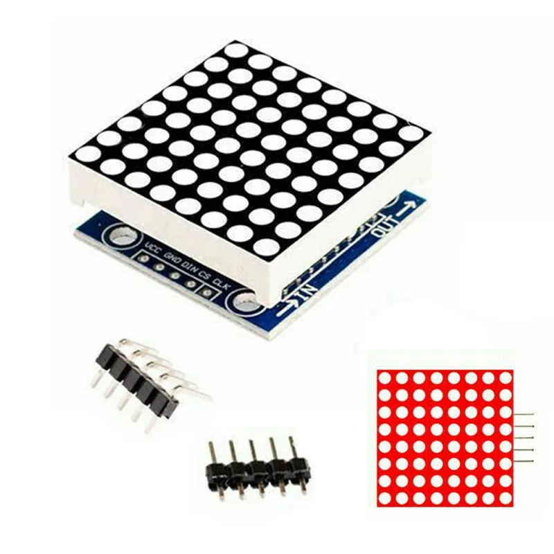 MAX7219 точечный блок MCU светодиодный модуль дисплея для Arduino Raspberry Pi 64 отдельный s