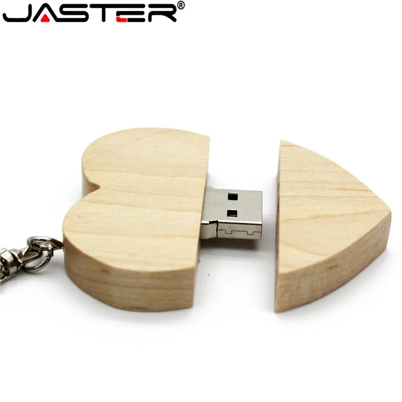Usb флеш накопитель JASTER деревянный в форме сердца 4 ГБ 16 32 64 ГБ|heart usb|company giftflash drive