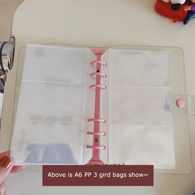 SKYSONIC 10pcs A5 A6 PP/PVC 바인더 슬리브 보관용 엽서 가방 앨범 도서 시트 노트 리필 페이지 학교 문구