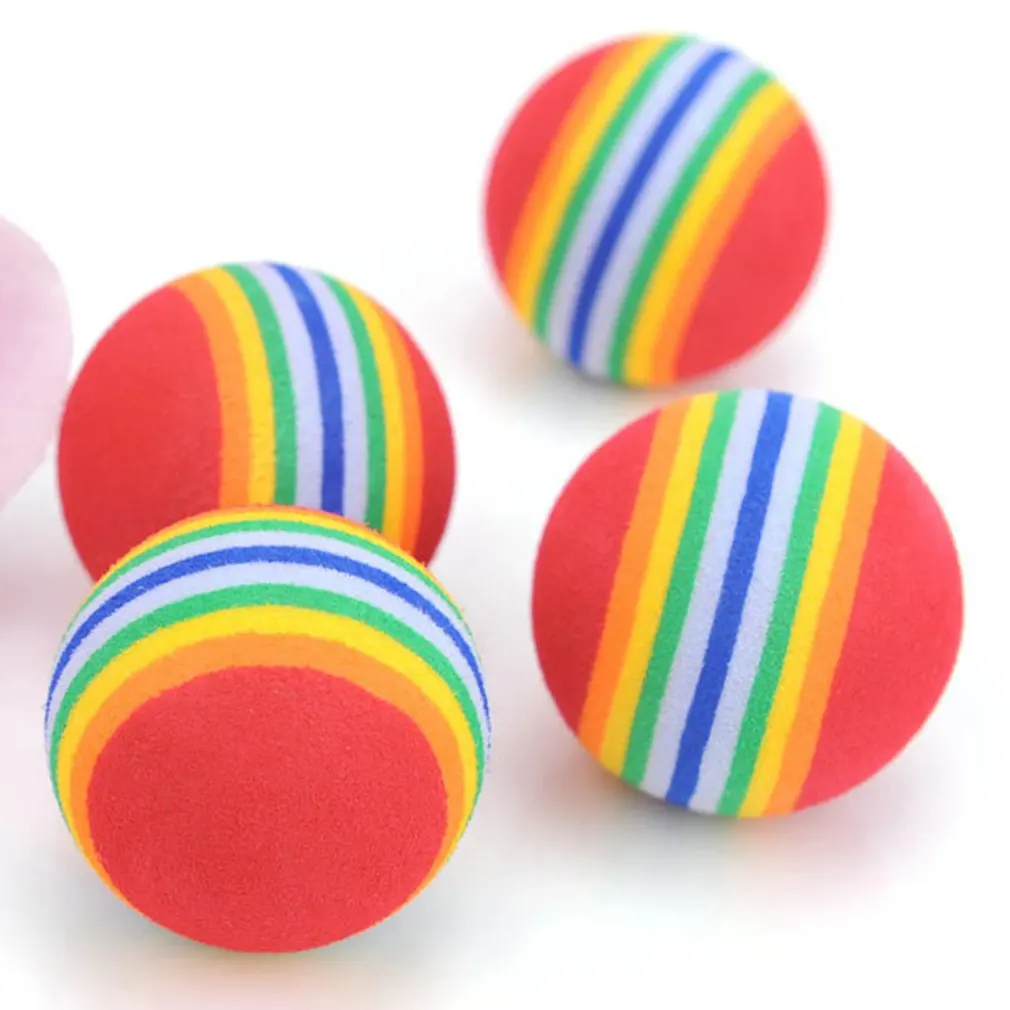 

Pet Ball Toys Universal Bite Resistant Colorful Ball For Cat's Durable Rinbow Color Pet Toys Dog Cat'S Ball Pet Supplies