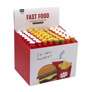 

48pcs/set Cute Fast Food Gel Pens Hamburgers Fries Kawaii Pens 0.5mm Black Gel Pen Wholesale