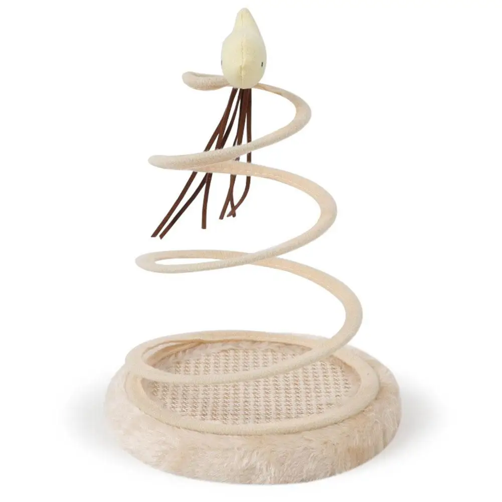 1Pcs Cat Toys Simulation Fish Plush MouseSpring Kitten Toys Spiral Steel Wire Spring Disc Creative Spring Plate Pet Cat Supplies