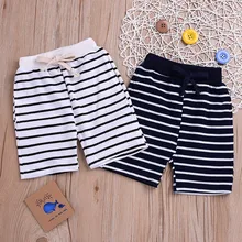 Новые детские летние полосатые кружевные шорты Пляжные штаны удобные летние кружевные шорты в полоску для мальчиков и девочек, брюки 40