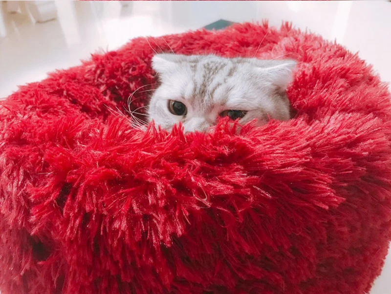 Супер мягкий лежак для кошек для маленькой большой собаки кровать кошки диван зимние коврики домашнее животное дом для кошки плюшевая кошка подстилка для домашнего питомца теплая глубокая спальная кровать 30