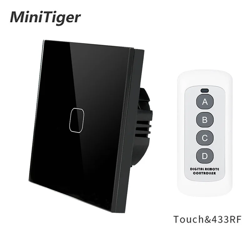 Настенный сенсорный выключатель Minitiger стандарт ЕС/Великобритании 1 банда Way RF433