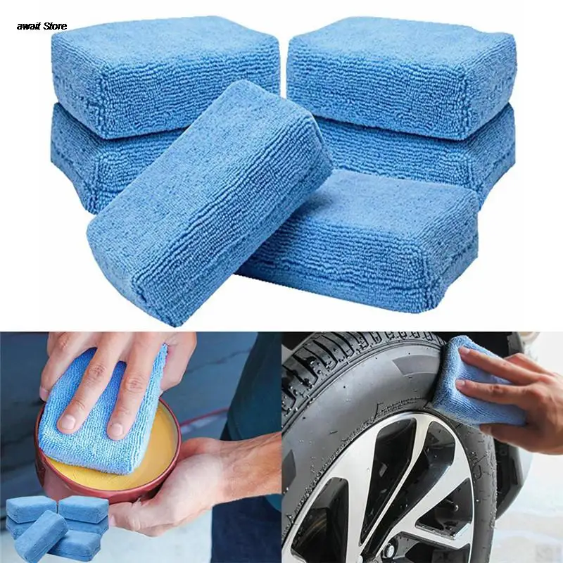 

5Pcs Microfibre Hand Wax Polishing Pad Car Microfiber Applicators Sponges Cloths Microfibre Hand Wax Polishing Pad 12cmx8cm