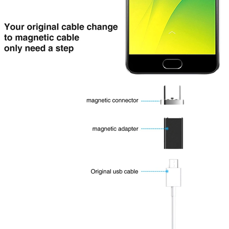 Магнитный Micro USB Женский к USB 3,1 type C Мужской соединитель конвертер данных адаптер