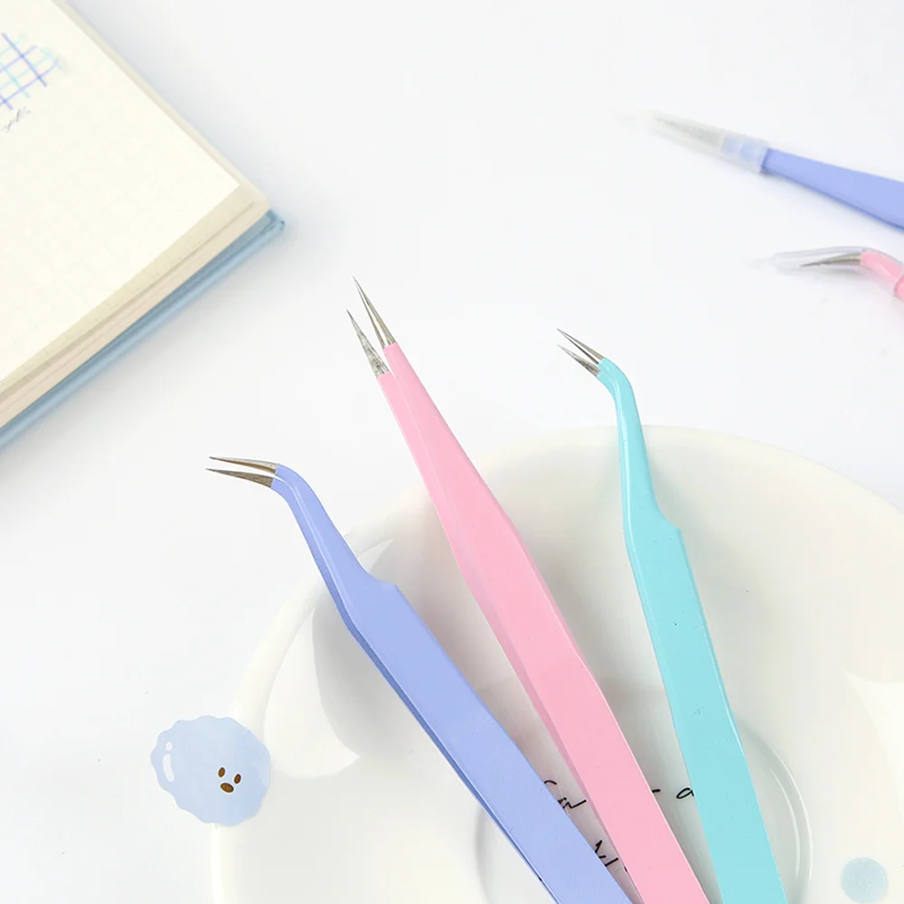 Journamm Cute Tweezers Scrapbook Sticker Washi Tape Picking Multi-tool Stationery DIY Junk Journal Album School Supplies ESD-15