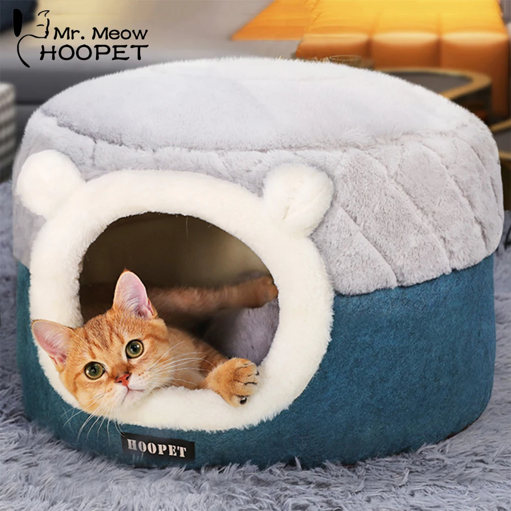  Hoopet Pet Cat Basket Bed Cat House Warm Cave Kennel for Dog Puppy Home Sleeping Kennel Teddy Comfo