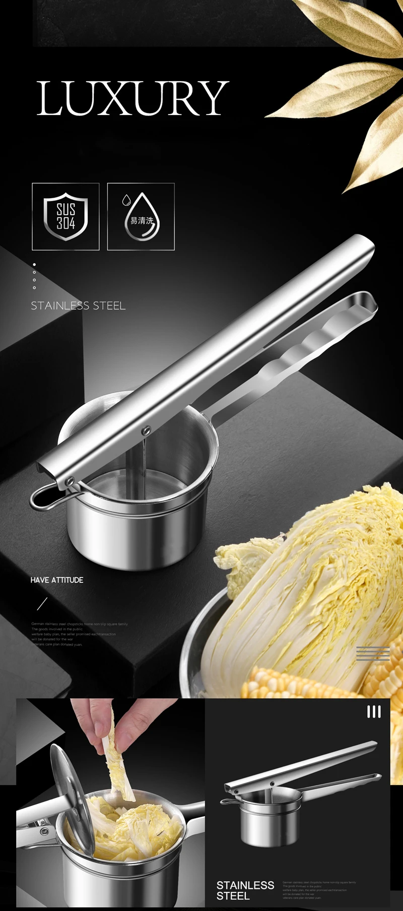 304 Stainless Steel Manual Squeezer Vegetable Stuffing Dehydrator Orange Lemon Sugar Cane Juice Fresh Fruit Apple Juicer