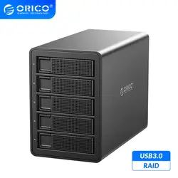 ORICO – Station d'accueil pour disque dur, série 35, 5 baies, 3.5 pouces, usb 3.0 vers SATA, avec boîtier RAID HDD, puissance interne 150W 