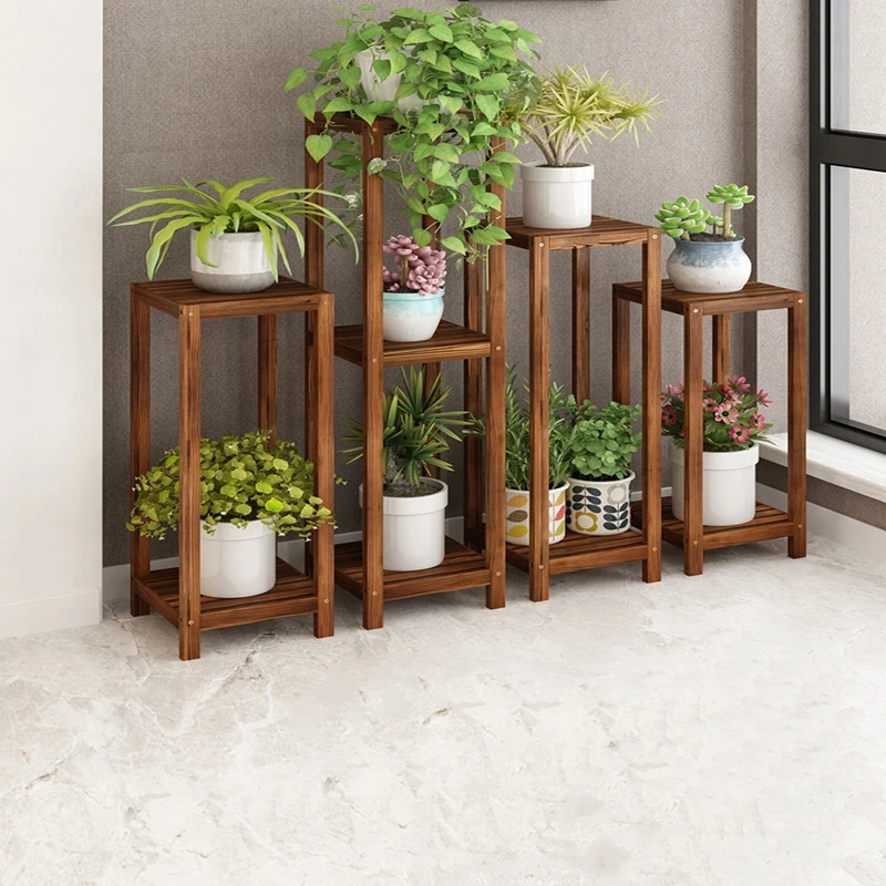 

Shelf Living Room Indoor Solid WoodFlowerpot Shelves Simplicity Multi-storey Fish Tank Hanging Basket Botany Frame