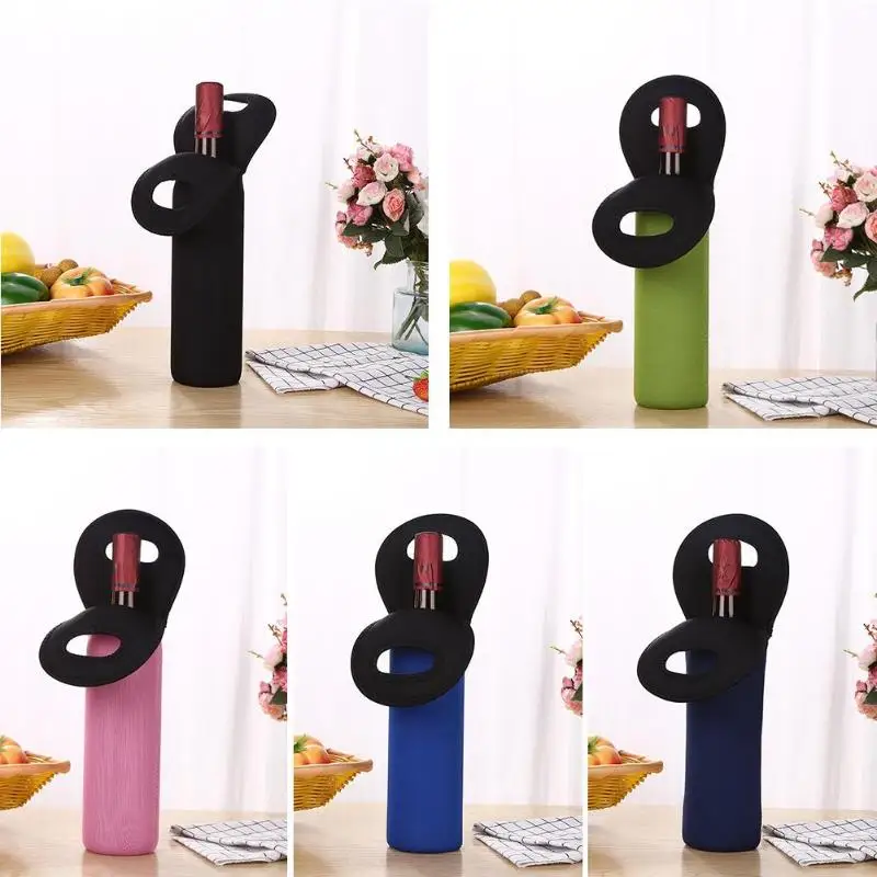 

Bottle Wine Hand-held Neoprene Wine Bottle Cooler Diving Fabric Black Wine-bottle Bag Protective Camping Dust-proof Sleeve Cover