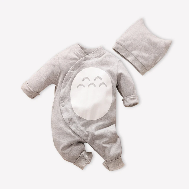 Newborn Little Baby Girls Boy Clothes Cute Animal Totoro Costume Bebes New Born Rompers Twin Infant Clothing Jumpsuit Hat Set