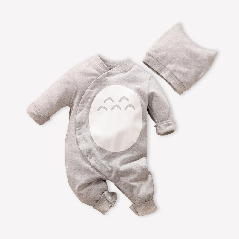 Vêtements pour nouveaux-nés | Vêtements pour petits garçons et filles, Costume de Totoro motif Animal mignon, barboteuse pour nouveaux-nés, combinaison pour bébés, ensemble chapeau