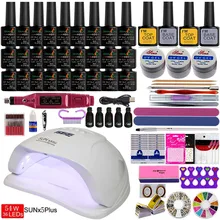 Набор для ногтей 84 Вт/54 Вт УФ-светодиодный светильник для маникюра Набор гель-лаков для ногтей набор гель-лаков электрическая дрель для ногтей Маникюрные наборы Инструменты для дизайна ногтей