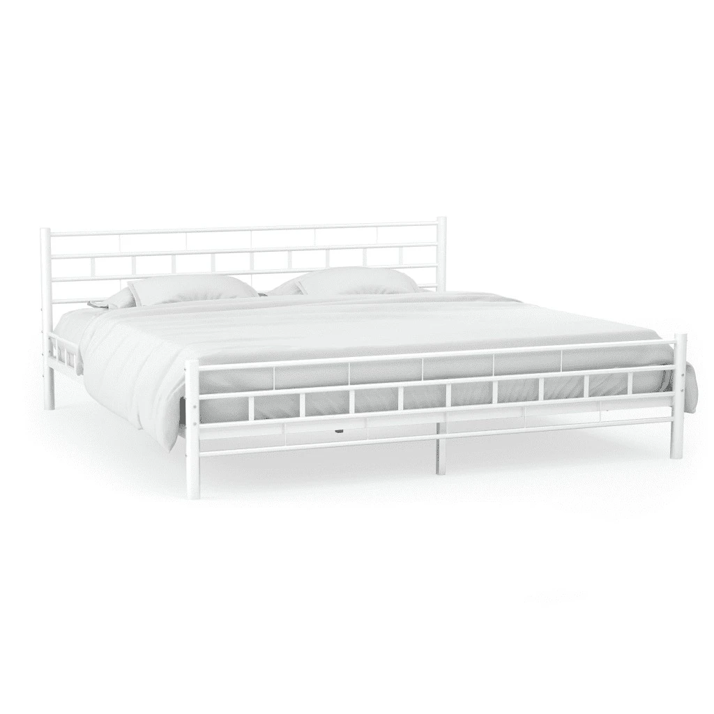 140X200 Cm Eenvoudige Moderne Metalen Bed Frame Met Lattenbodem Blok Ontwerp Wit Metalen Volwassen Kids Bed Slaapkamer Meubels| | AliExpress