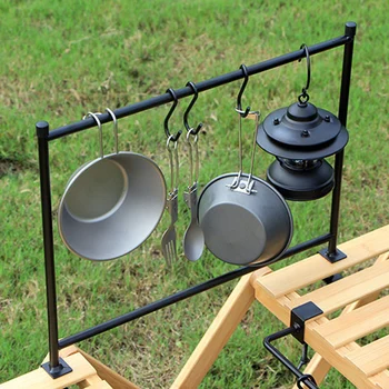 Universal Outdoor Table with Hanging Rod - Portable Camping Rack - Picnic Barbecue Rack - Kitchen Utensils Storage Rack - Hiking Accessories 3