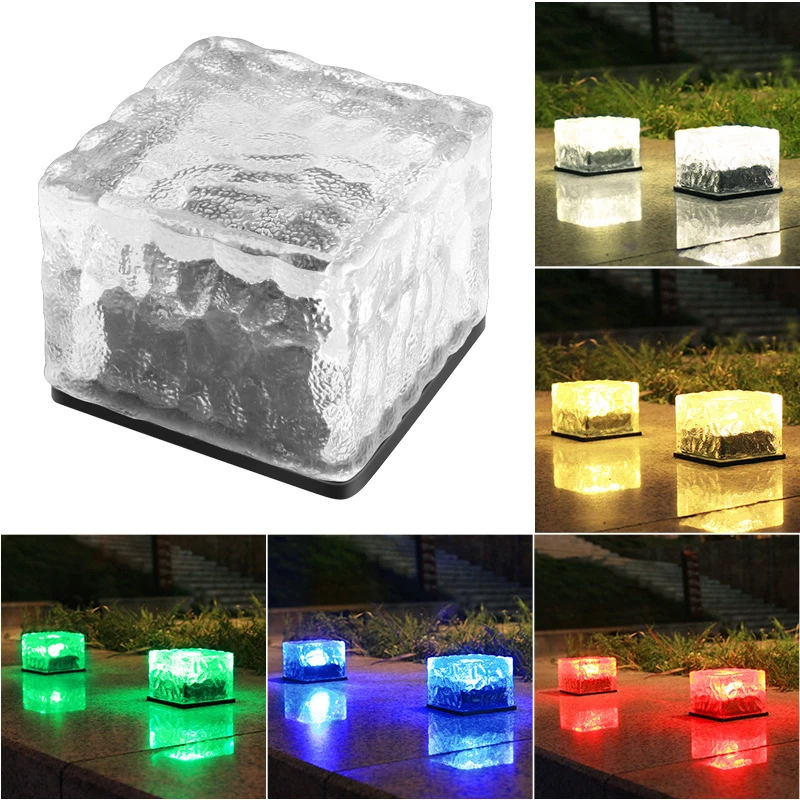 

Waterproof LED Solar Light Ice Brick Light Floor Tile Paver Light LED for Garden Backyard Pathway Road Landscape Lamp Decoration