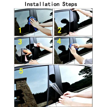 

8Pcs/set Durable Car Door Trim Black Pillar Posts High Quality PC Plastic For Nissan X-Trail Rogue 2014 2015 2016 Series