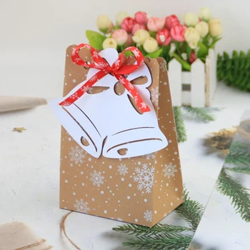 

Universal Candy bag With Tag And Ribbon Kraft Paper Christmas Xmas Favor