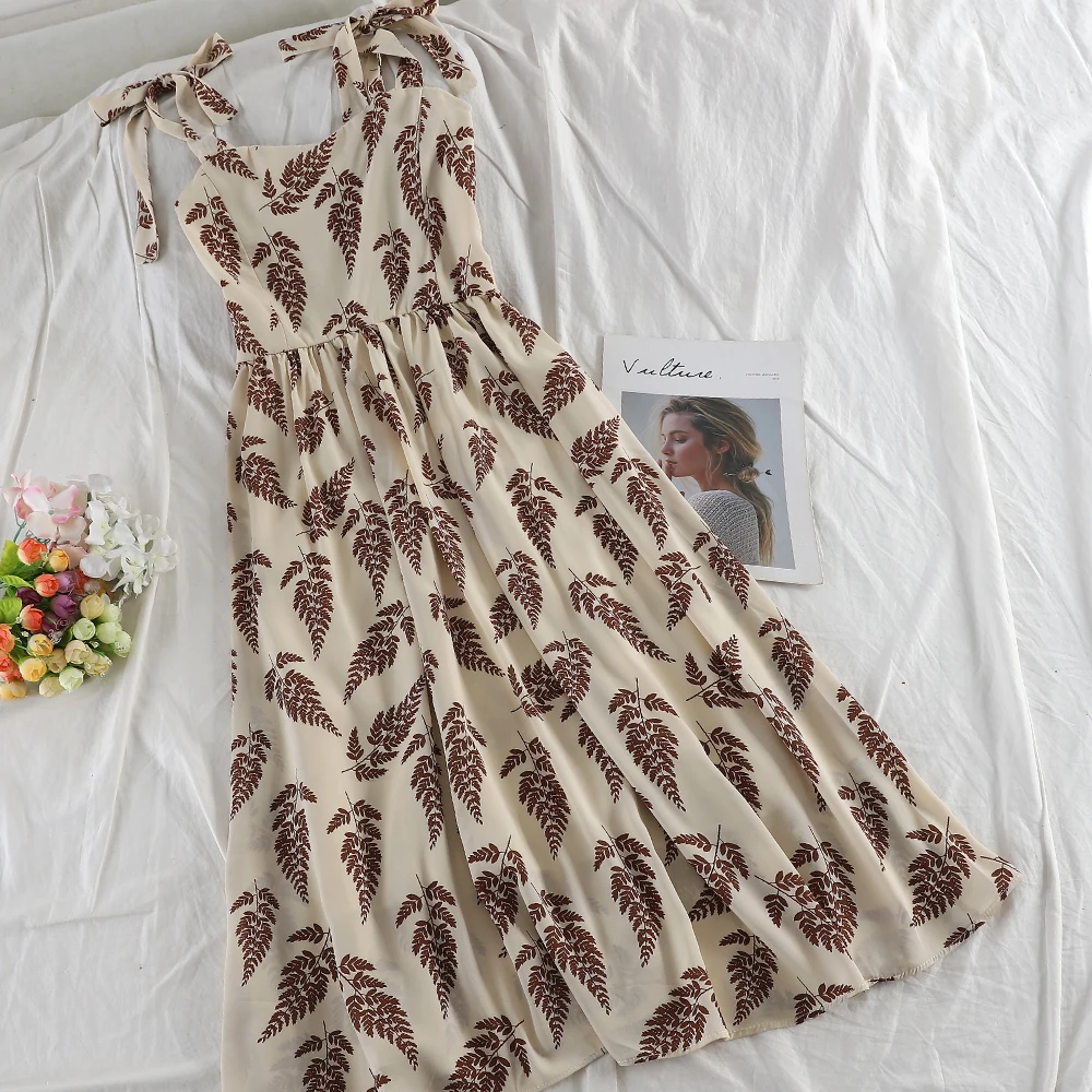 SINGRAIN женское богемное шифон платье платье корейский рюшами, пляжное цветочным сарафан рукавов