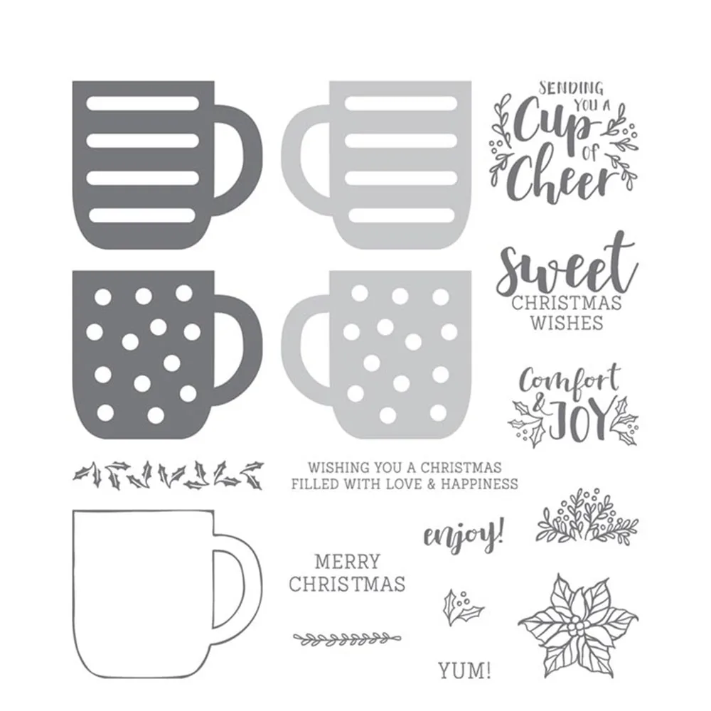 

Cup Transparent Clear Stamps for DIY Scrapbooking/Card Making/Kids Christmas Fun Decoration Supplies