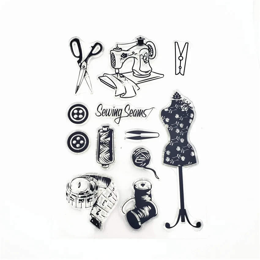 11*16 Sewing Seaws Clear Stamp Transparent Silicone Seal for DIY Scrapbookong Card Making Photo Album Decoration Craft | Хобби и