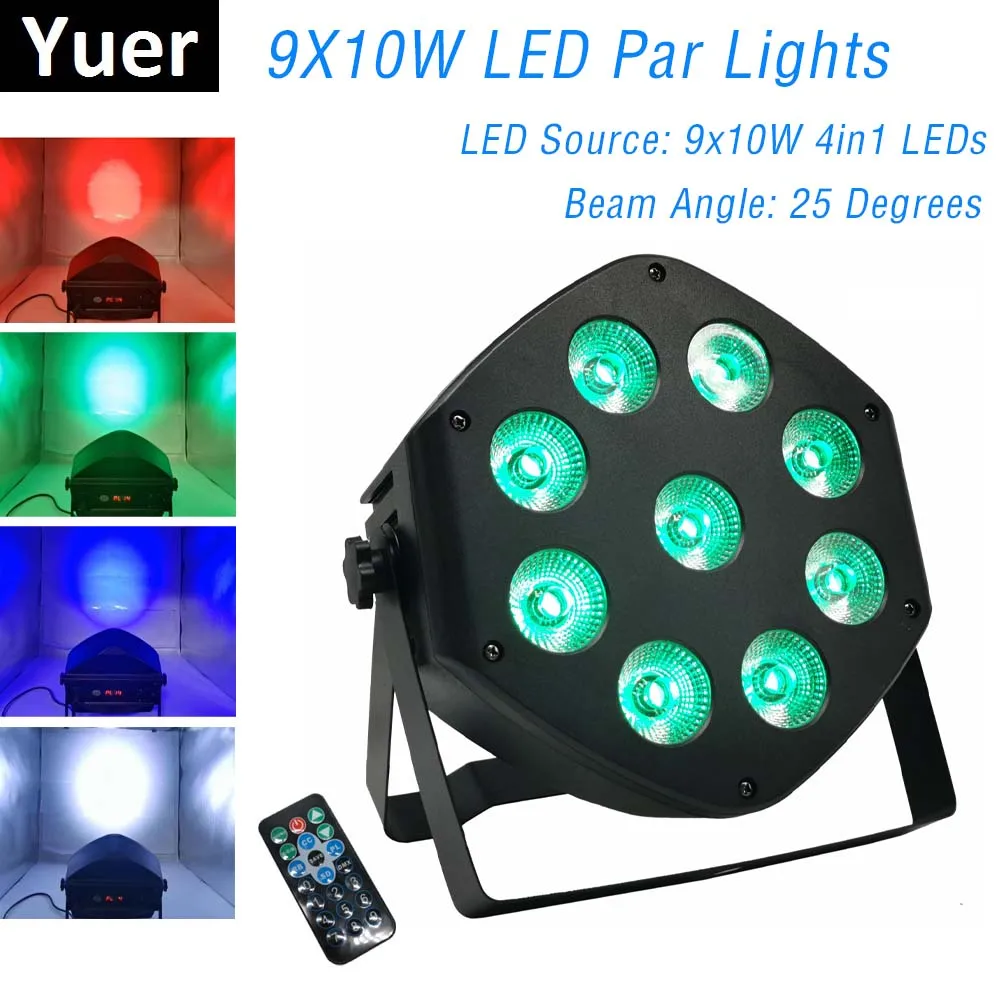 LED Par Light 9X10W DJ LED RGBW Par Light Dj Projector Wash Disco Light DMX Controller Effect For Small Party KTV Stage Lighting mini disco ip66 app led flood light 100w led par rgbw dmx lyre wash party dj stage lighting effect stroboscope strobe christmas