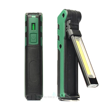 

USB Rechargeable Flashlight Inspection Lamp with Magnetic Hook Power Bank Infinitely dimmable COB LED Work Light 18650 Battery