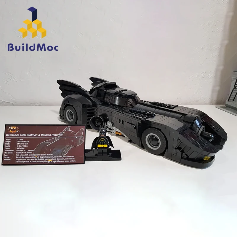 BuildMoc Лига Справедливости Бэтмен UCS Batmobile 1989 Final 30 Diecasts игрушка автомобиль модель