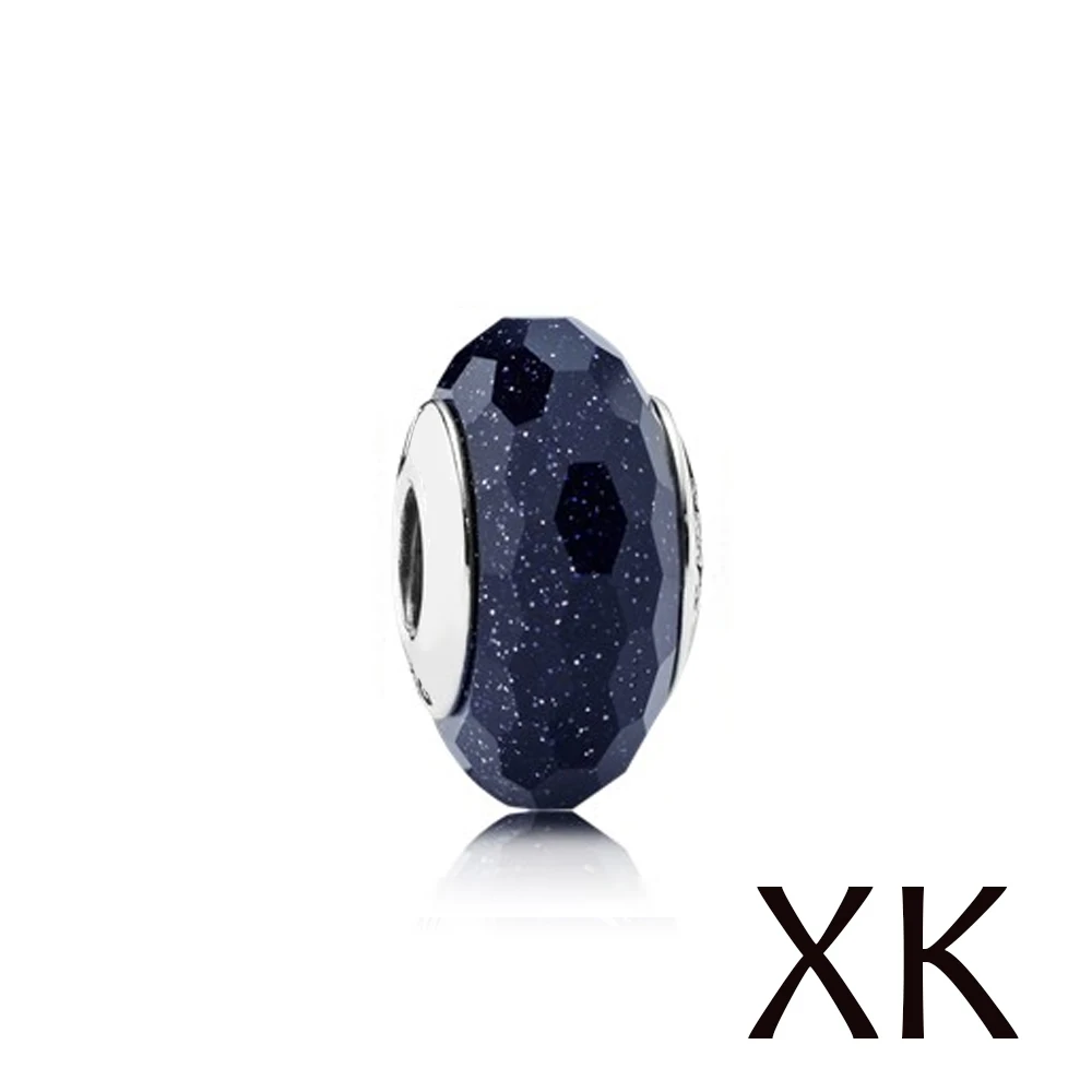 KAAOER чистый silver11 Очаровательная новые классические стеклянные цветные звезды простые элегантные модные на струне, женщины - Цвет: Небесно-голубой