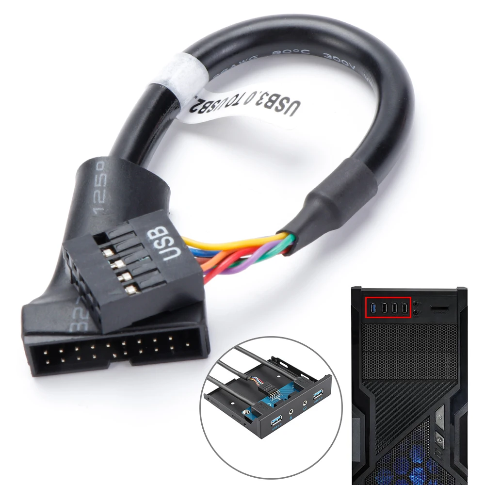 USB 3.0 20-контактный адаптер-конвертер для компьютера 9-контактный разъем