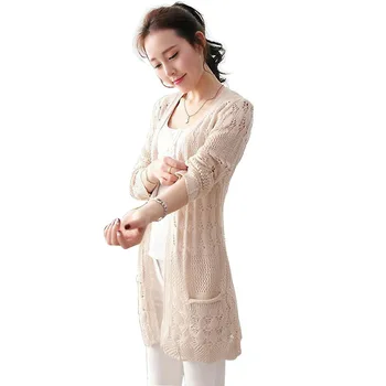 

Women Cardigen Solid Color Korean Style Women Knit Sweater Women Harajuku Womens Sweaters 2019 Summer Bodycon Long Cardigan