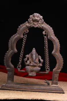 Buy Tibetan Monastery Brass Hand-tapped, Chiseled, Elephant Trunk, Statue Of God Of Wealth Statue Of Elephant Sitting On The Rope